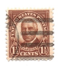 Scott# 684  1 1/2c WARREN HARDING  Used Stamp Lightly Hinged (a2)