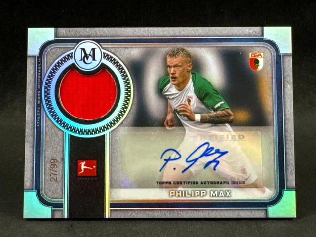 2019-20 TOPPS MUSEUM BUNDESLIGA PHILIPP MAX MAR-PM JERSEY RELIC AUTO 27/99