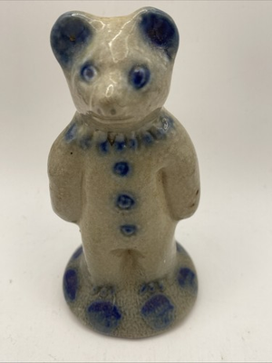 #ad BBP Salt Glaze Stoneware Bear Figurine Beaumont Bros. 1994 4”Tx2”W Base $24.00
