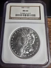 1881 s     MORGAN DOLLAR  NGC GEM BU  MS 66 PRISTINE