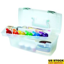 Craft Storage Box W/ Lift Out Tray Durable Portable Handle Supplies 13 Inches US