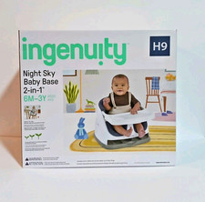 Ingenuity Baby Base 2-in-1 Booster Feeding Floor Seat w/Self-Storing Tray - New