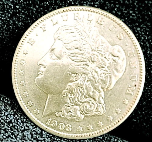 1903 S Morgan Dollar AU++ Semi Prooflike 100% Orig Scarce  Key Date Coin Semi PL