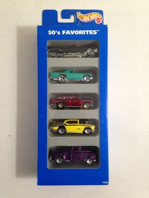 1995 Hotwheels 50's Favorites 5 Car Gift Pack '57 Chevy Classic Nomad '59 Caddy