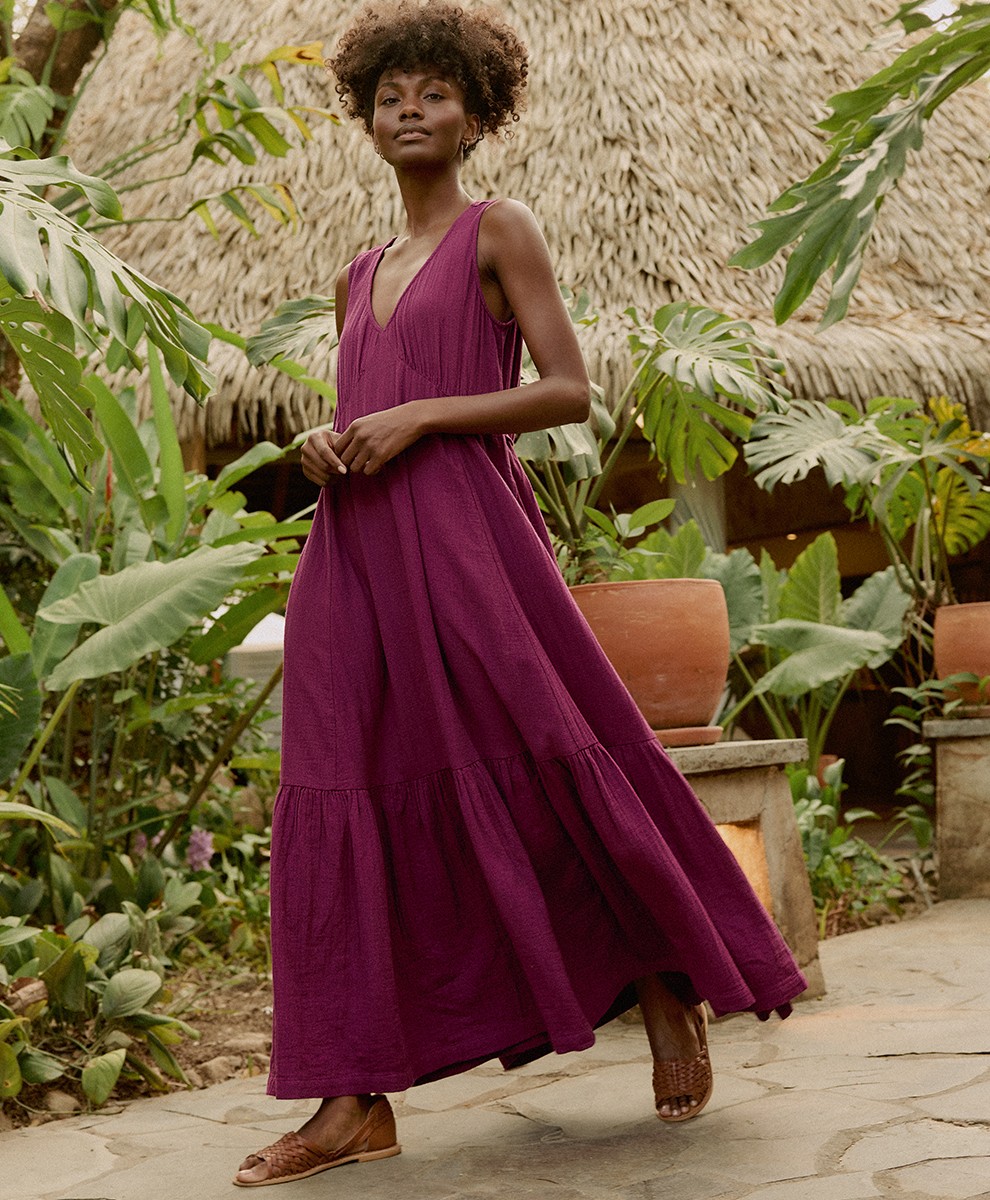 pact beach to brunch dress Women's Coastal Double Gauze Maxi Small Sangria Pact organic cotton 颜色:Red Prebook Start: 01/01/2026 Black Girl Pink Homecoming Its flattering