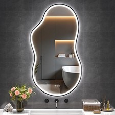 LED Irregular Bathroom Mirror 25"x45" - Dimmable, Anti-Fog, Modern Design
