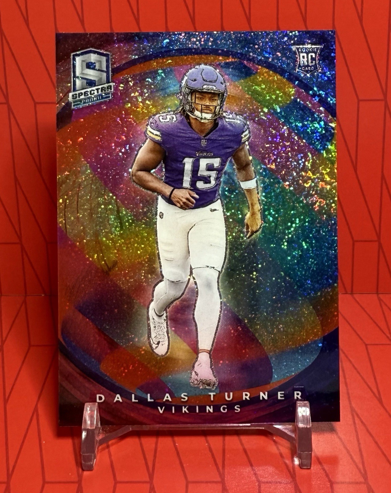 2024 Spectra Dallas Turner Color Sphere SSP Prizm Rookie Case Hit Vikings