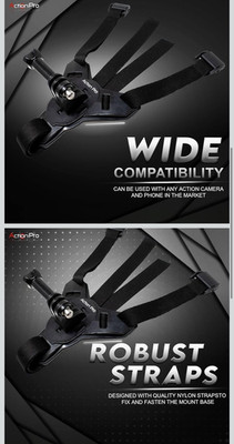 Action Pro ACP0447 Nylon Chin Mount Strap for GoPro, Insta360, Xiaomi Yi, SJCAM