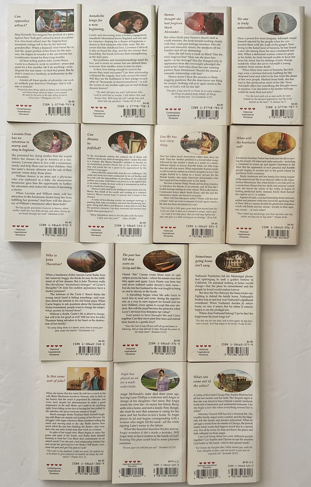 1998-2002 HEARTSONG PRESENTS lot of 30 Inspirational Romance pb 261-507