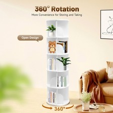 5Tier 360  Rotating Bookshelf Bookcase Storage Shelf Free standing Display Rack