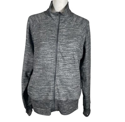 L.L.Bean Jacket Womens Size Medium Heathered Gray Long Sleeve Mock Neck Full Zip