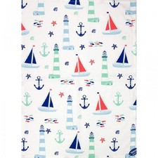 Nauticalia Nautical Tea Towel - Boats Lighthouses