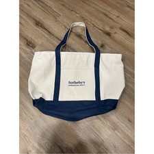 Vintage Sotheby's International Realty White and Navy Canvas Tote