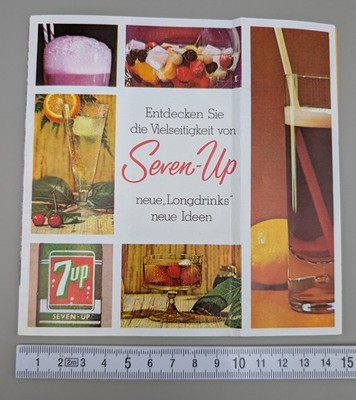 Vintage 7up Seven-Up Werbebroschüre 1965 Reklame 60er Jahre Deko Film Requisite