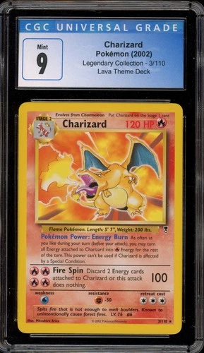 Pokemon Charizard Legendary Coll. Lava Theme Deck NON Holo Rare #3 CGC 9 Mint