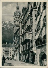 1955 Austria Innsbruck Mountains Herog Street Beautiful Landscape Photo 4X6
