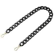 24 Inch Acrylic Chain Purse Strap Replacement Luxury Handbag Strap, Dark Black