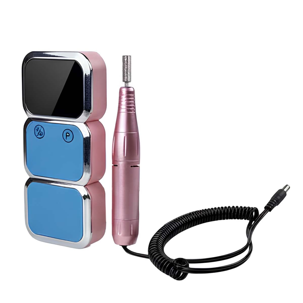 Ponceuse à ongles rechargeable rose gold avec écran LED et 6 embouts