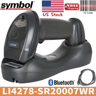 Zebra Symbol LI4278-SR20007WR USB Wireless 1D Handheld Barcode Scanner+ Cradle