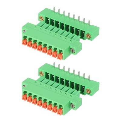 2 Set 0.15'' Pitch Spring PCB Wiring Terminals 8 Right Angle Pin for 26-16AWG