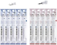 Tombow Mono Zero Pen-Style Eraser (20 Refills, 2.3mm-2.5mm, Multicolored 