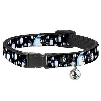 Cat Collar Breakaway with Bell Emperor Penguins Gray/Blues NARROW Fi (US IMPORT)