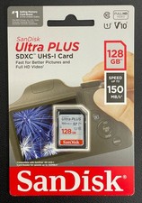 SanDisk Ultra Plus 128GB UHS-I U3 SDXC 200MB/s 4K Memory Card SDSDXXD-128G