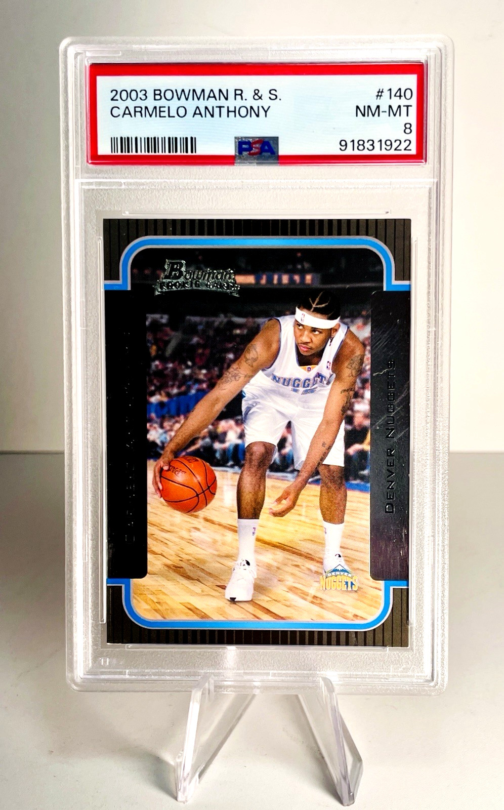 2003  Bowman Rookies & Stars #140 Carmelo Anthony PSA 8 RC NEW HOF!