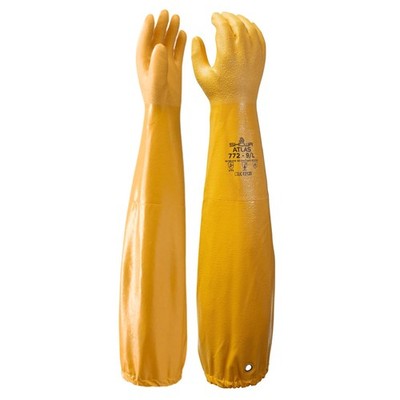 SHOWA Atlas 772 Double Nitrile Coated Full-Arm Chemical Resistant Safety Glov...
