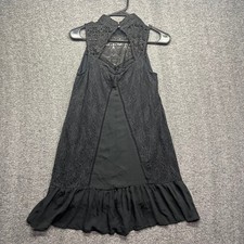 Abercrombie & Fitch Dress Womens Small Black Lace Mini Sleeveless Mock 1P4399