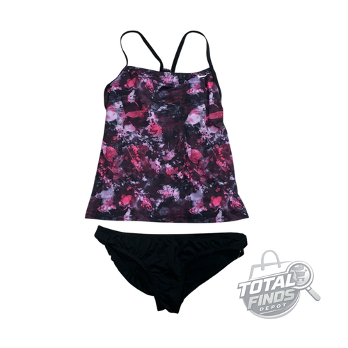 Nike Earth Dye Tankini Set Women’s L Purple Black Racerback 2-Piece New! - Picture 1 of 7