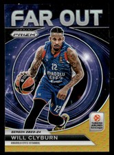 Will Clyburn 2023-24 Panini Prizm EuroLeague #6 Far Out Gold #02/10