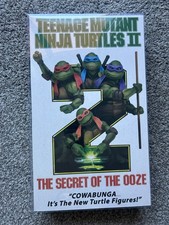 NECA TMNT Teenage Mutant Ninja Turtles II Secret of the Ooze VHS 4 Pack Figures
