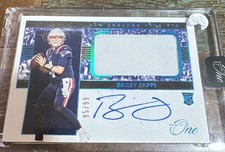 2022 Panini One - Rookie Patch Autographs Bailey Zappe #29 Blue /99 (AU, MEM,...