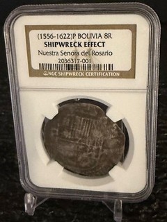 SHIPWRECK Bolivia 1556 1622 Nuestra Senora del Rosario 8R Sea Salvage Coin NGC