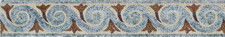 Floral Geometric Marble Mosaic Border Tile - 8"