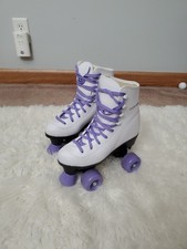 Skate Gear Retro Purple White Rollers Skates Size 5