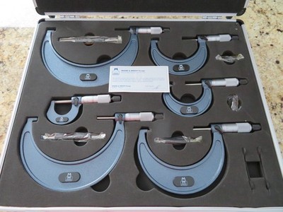 6 pcs M&W Moore & Wright 0-150mm Metric Outside Micrometer Set includes Case