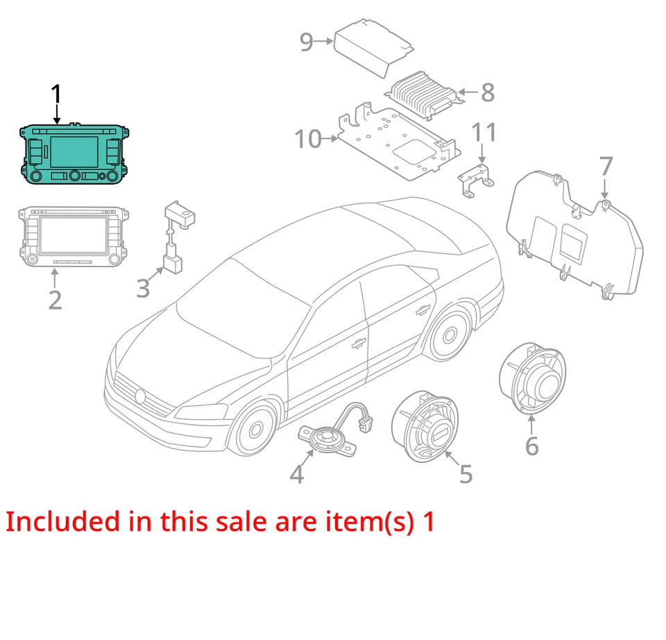Volkswagen Passat Am Fm 2017-2017 reproductor de CD receptor de radio B1HUO Foto 3 de 4