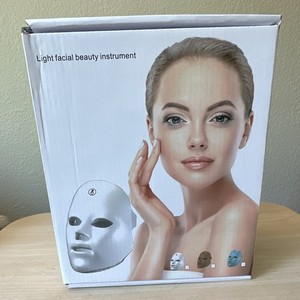 LED Light Therapy Mask for Face & Skin, White Facial Beauty Instrument