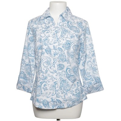 Emily Daniels, Bluse, Größe: S, Blau/Weiß, Baumwolle/Elasthan/Polyester #AGI