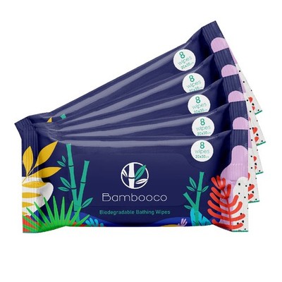 Bambooco großes biologisch abbaubares Duschbett in Badewanne Ganzkörper 8 Stück (5er Pack) 