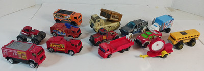 Lot Of 13 Die Cast Heavy Machinery Vehicles Matchbox Hot Wheels Tonka Maisto