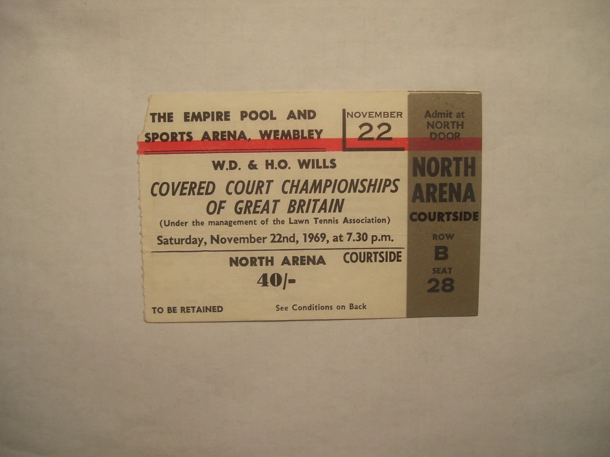 Tennis Vintage Sports Ticket Stubs for sale | eBay