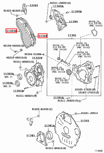 Genuine LandCruiser HZJ79 HZJ78 1HZ 4.2 Diesel Timing Belt Cover w Pad Gasket - Picture 8 of 18