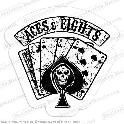 Fits Harley Davidson Aces and Eights Deadmans Hand Decal - 8.5" x 8.5" - Picture 1 of 1