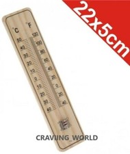 Traditional Wooden Garden Thermometer Wall Mounting With C & F Reading GSTH02 