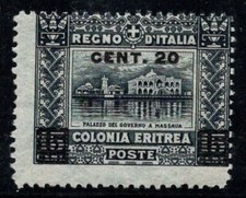 Érythrée 1916 Sass. 46 Neuf ** 60% 20 c sur 15 c