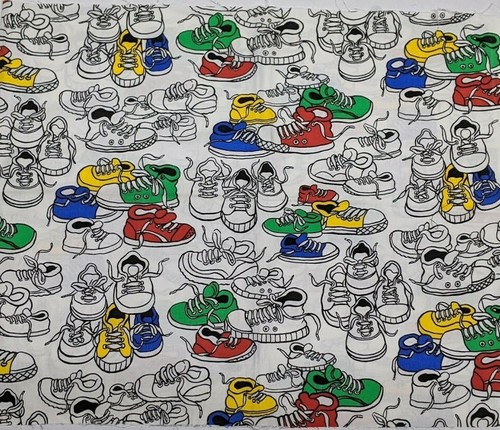 Sneakers Pattern 536 Cotton Fabric 1 2 Yd Ebay