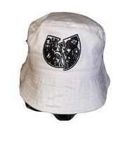 Shaolin Wu Tang Clan Hip Hop Patch White Distressed Bucket Hat Size XL/XXL